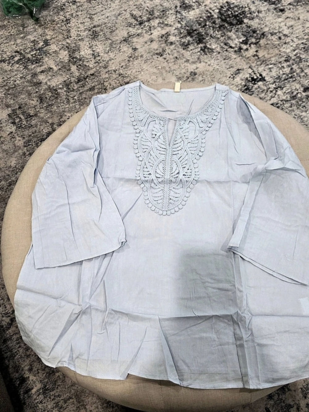Embroidered Tunic in Blue Size XL New
